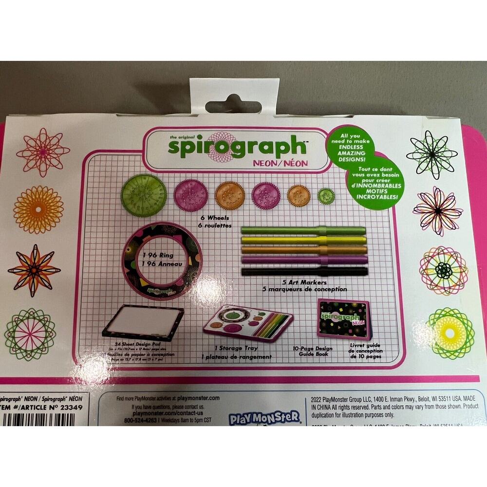 Spirograph Design Set for Kids Drawing Craft Tin - Neon - Picture 3 of 6